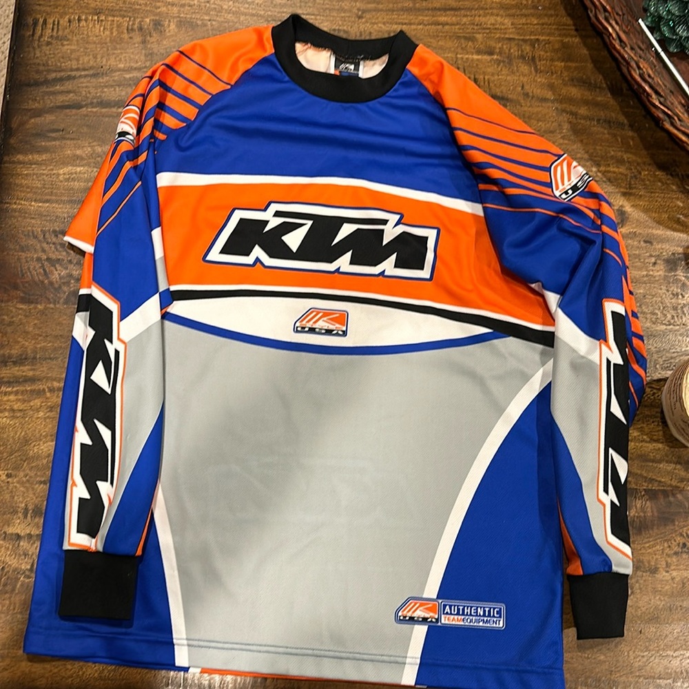 KTM Motocross Racing Jersey. Vintage 2000’s.  Dirt stain spots on back no rips